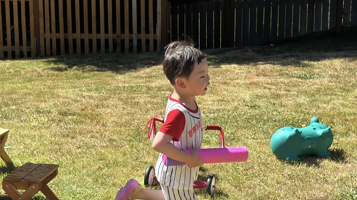 Outdoor play on the lawn